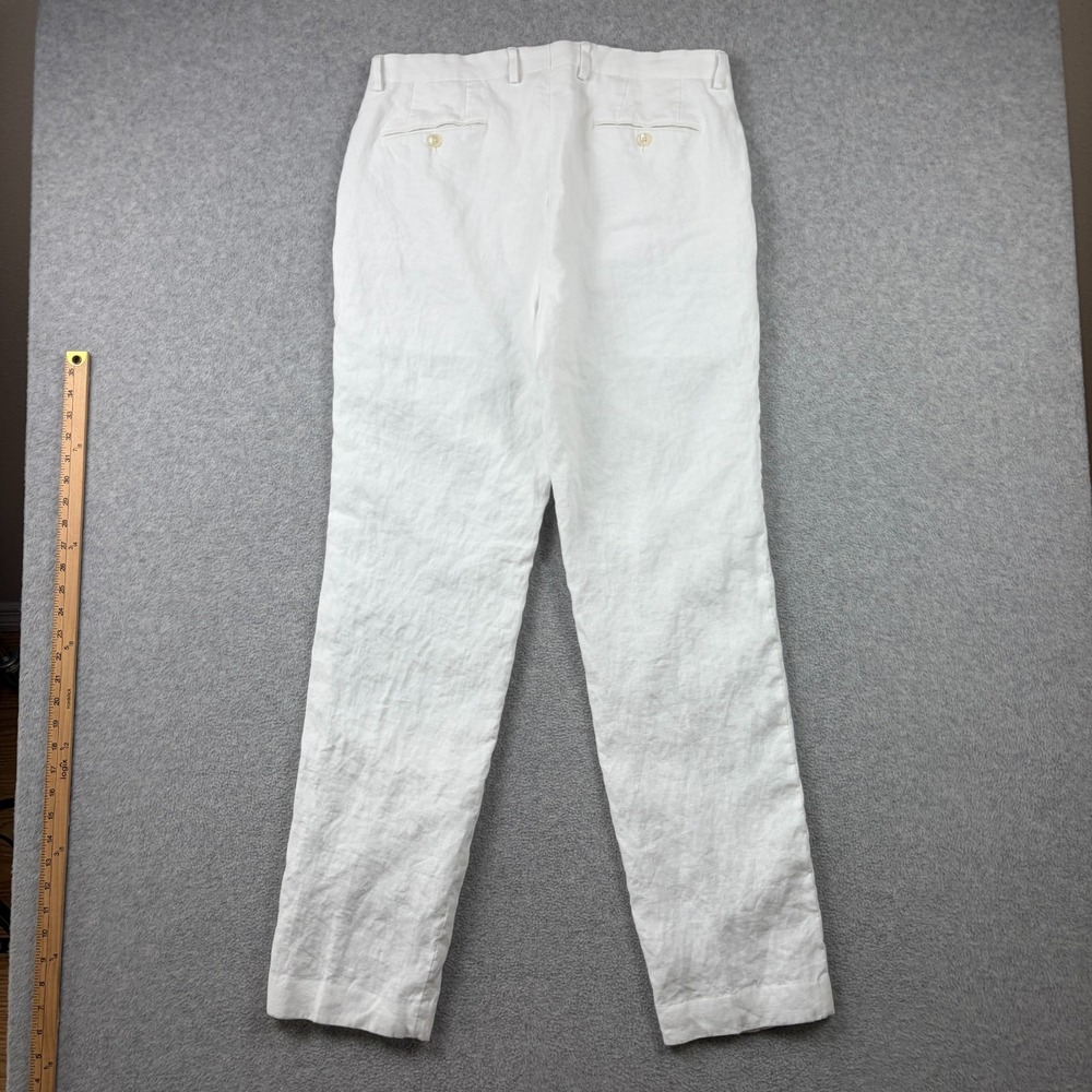 Lauren Ralph Lauren Pants Mens 34x34 White Linen Satin Lined Flat Front Trouser - Picture 5 of 10